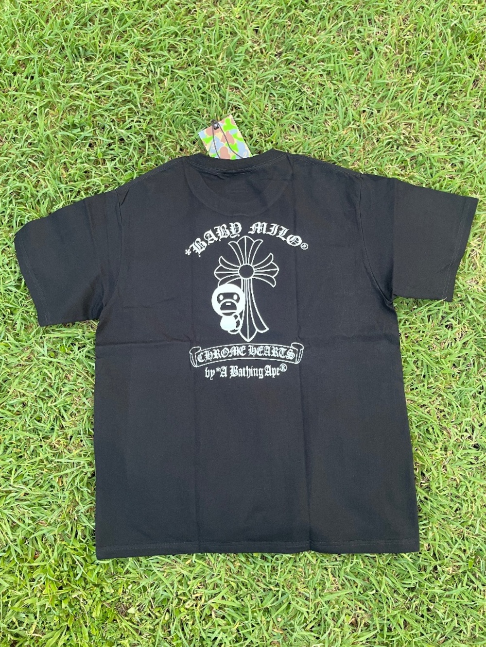 BAPE x Chrome Hearts Baby Milo Style Black Graphic Tee - Picture 6 of 7